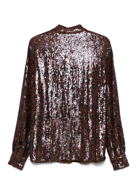 Camicia Chowy con paillettes in marrone  Dries van noten - donna DRIES VAN NOTEN | 2420107419315606